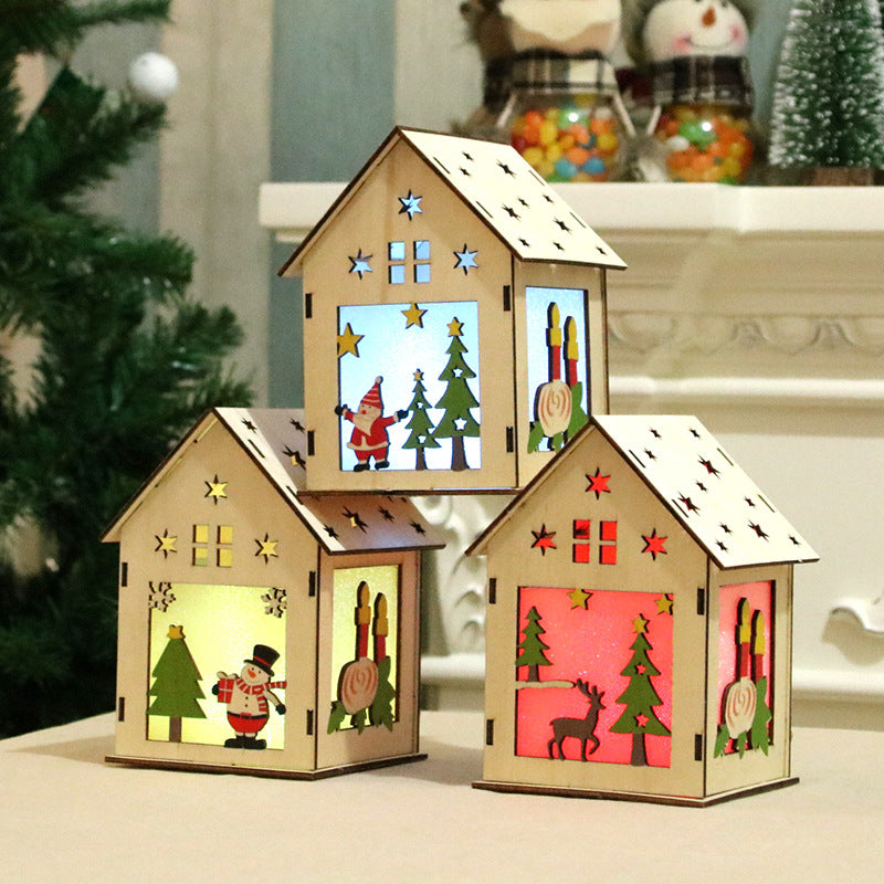 Dekorative LED Leuchtende Weihnachts Cottage Laterne Brehn