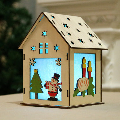 Dekorative LED Leuchtende Weihnachts Cottage Laterne Brehn