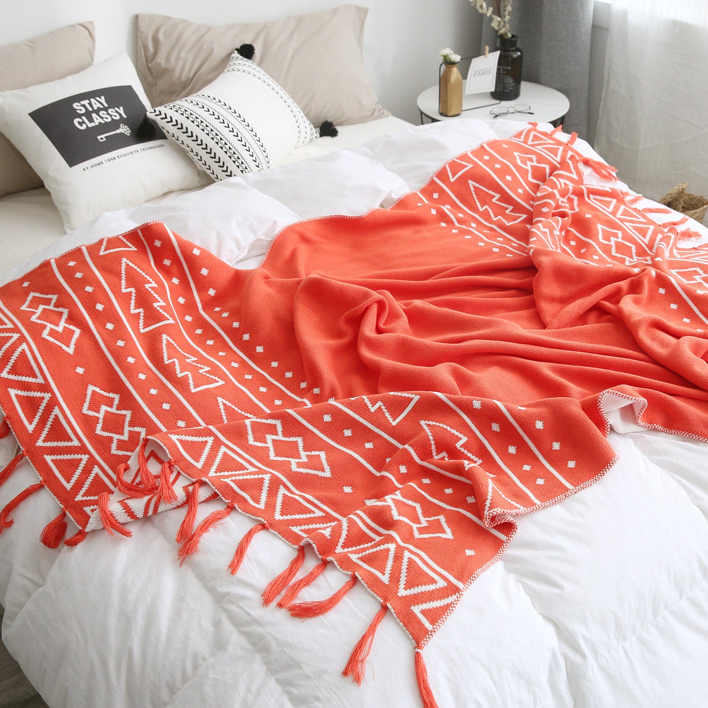 Damen Gemütliche Strickdecke mit modernen Mustern Brehn