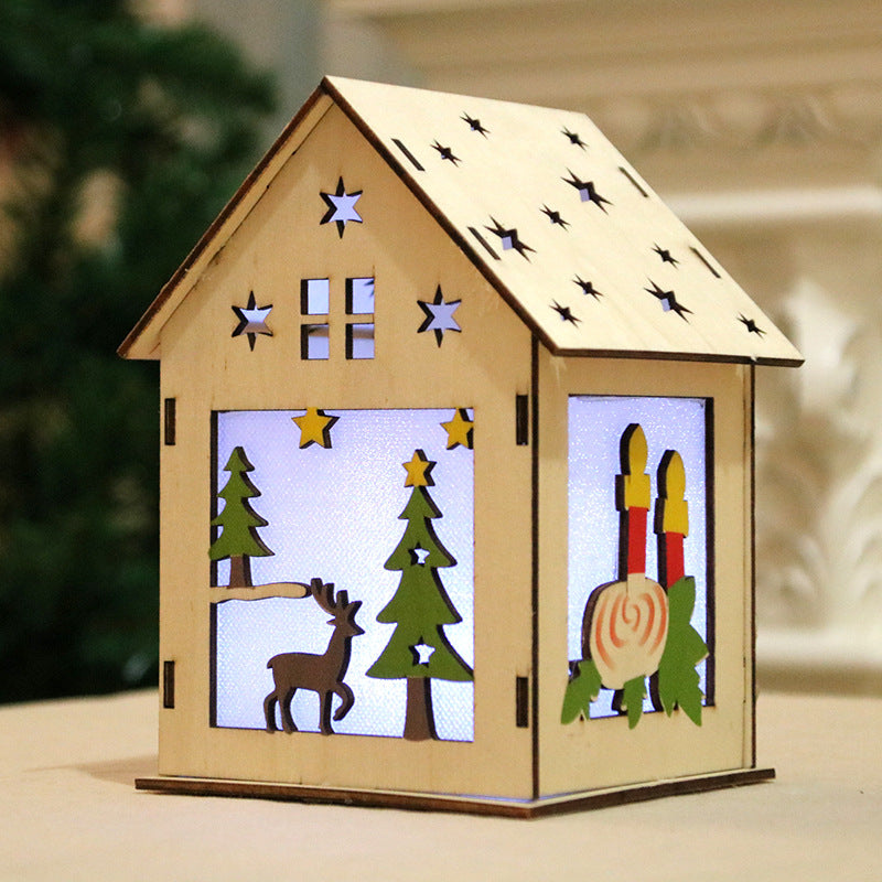 Dekorative LED Leuchtende Weihnachts Cottage Laterne Brehn