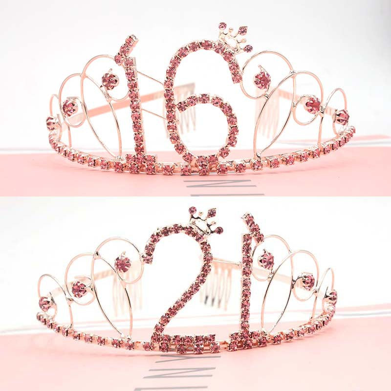 Damen Glitzernde Tiara für den 16. Geburtstag Brehn