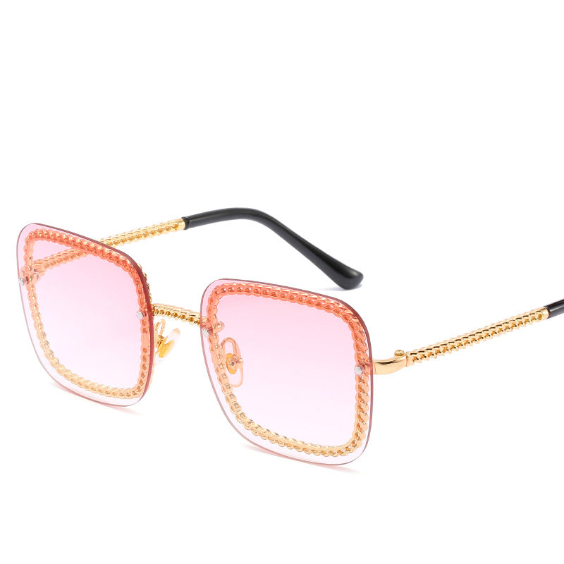 Statement Square Sonnenbrille mit dekorativem Rahmen Brehn