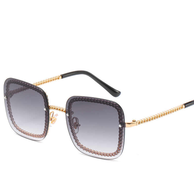 Statement Square Sonnenbrille mit dekorativem Rahmen Brehn