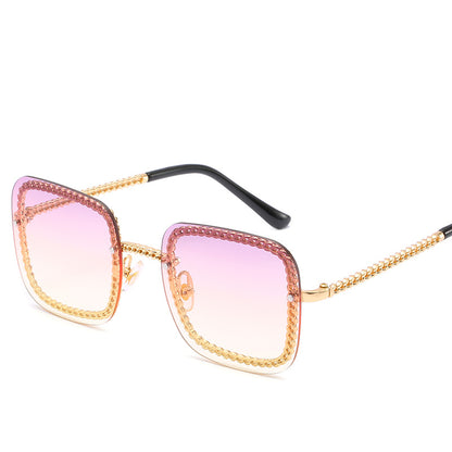 Statement Square Sonnenbrille mit dekorativem Rahmen Brehn