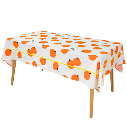Rechteckige Baumwollmisch-Tischdecke mit fruchtigem Orangen-Print und pflegeleichtem Finish Brehn