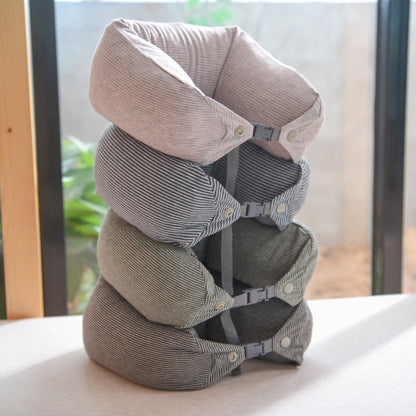 Ergonomisches Nackenstützkissen für Reisen mit verstellbarem Klickverschluss
