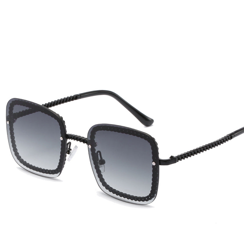 Statement Square Sonnenbrille mit dekorativem Rahmen Brehn