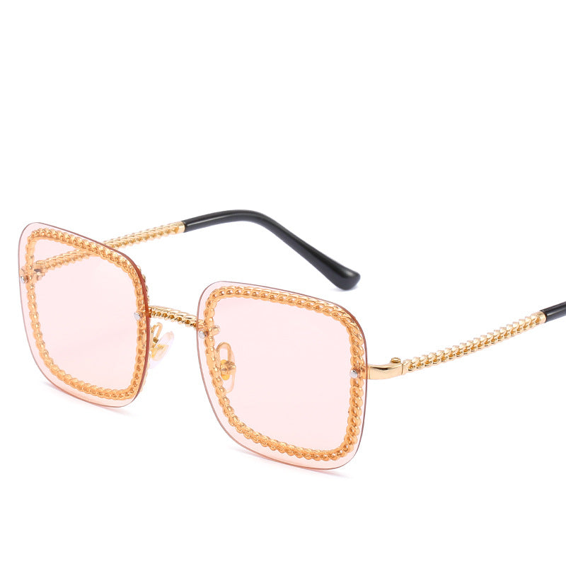 Statement Square Sonnenbrille mit dekorativem Rahmen Brehn