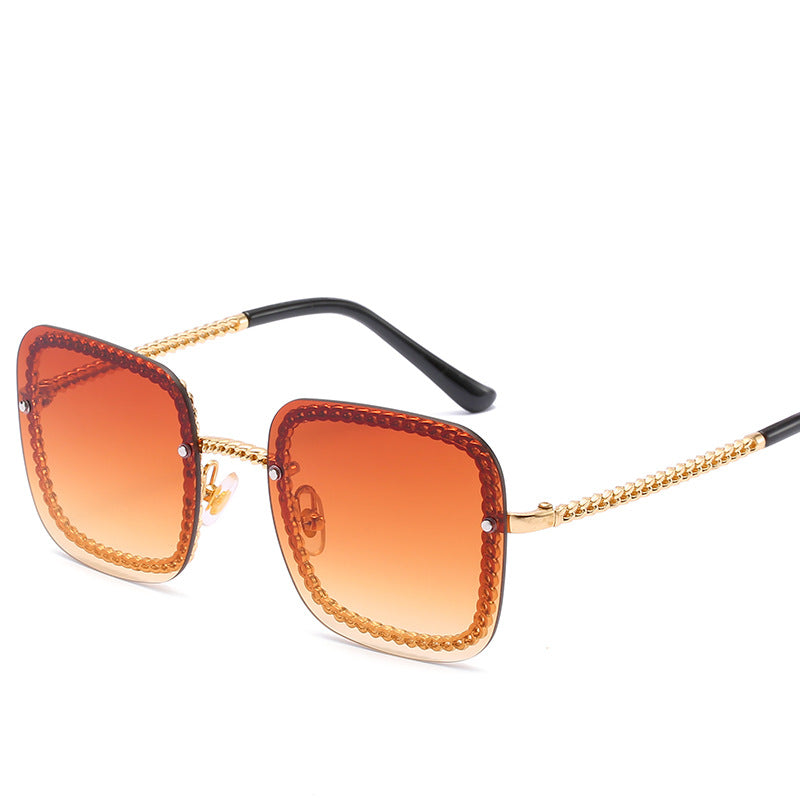 Statement Square Sonnenbrille mit dekorativem Rahmen Brehn