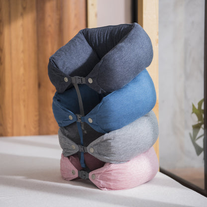 Ergonomisches Nackenstützkissen für Reisen mit verstellbarem Klickverschluss