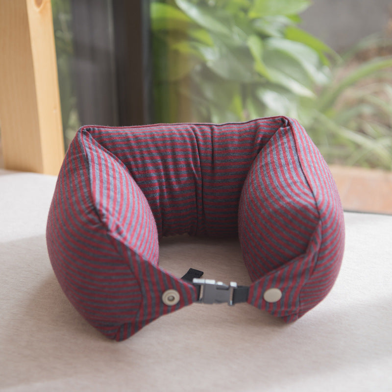 Ergonomisches Nackenstützkissen für Reisen mit verstellbarem Klickverschluss