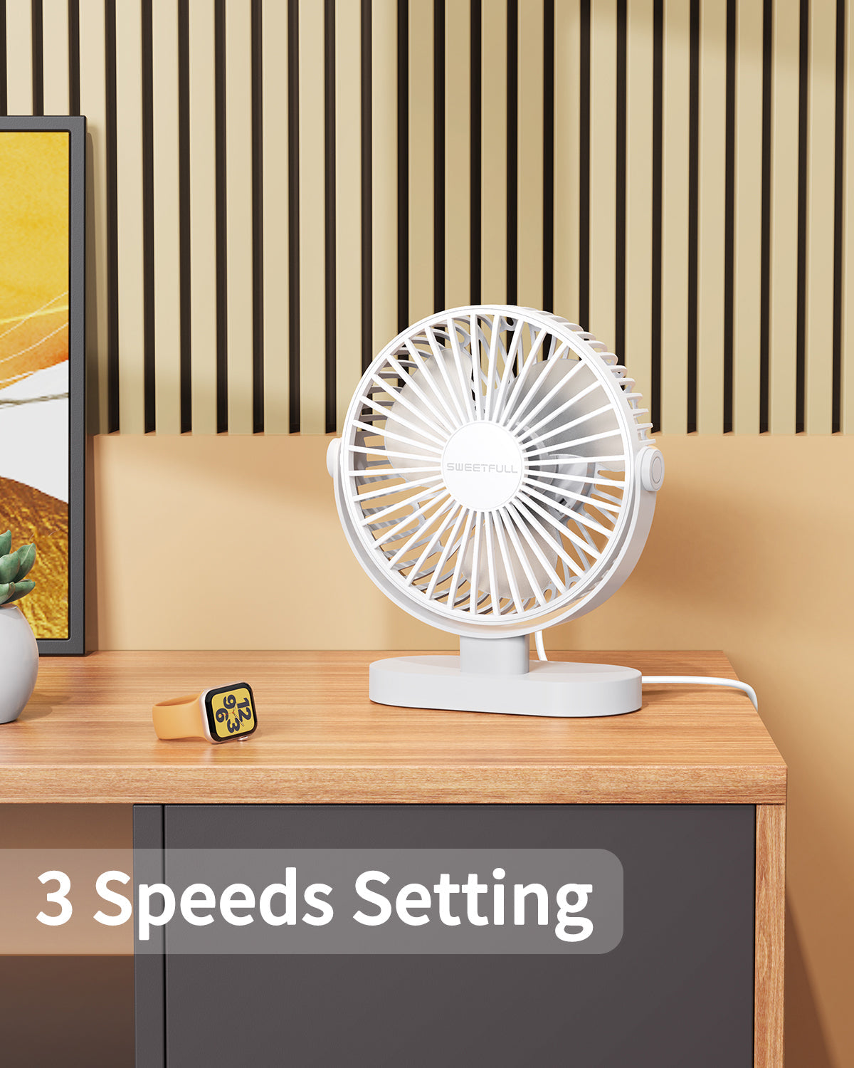 6,5 Zoll USB Kleiner Tischventilator für Zuhause Büro Auto Outdoor Reisen | Brehn