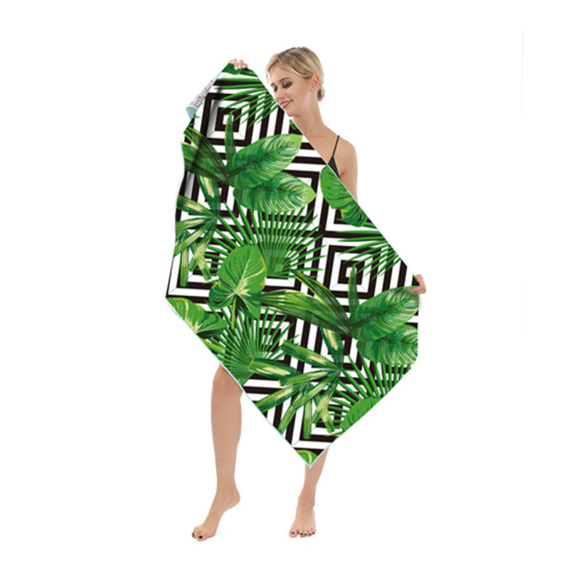 Strandtuch mit modernem Blatt- und geometrischem Design Brehn