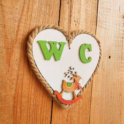 Herzförmiges Holz-Willkommensschild