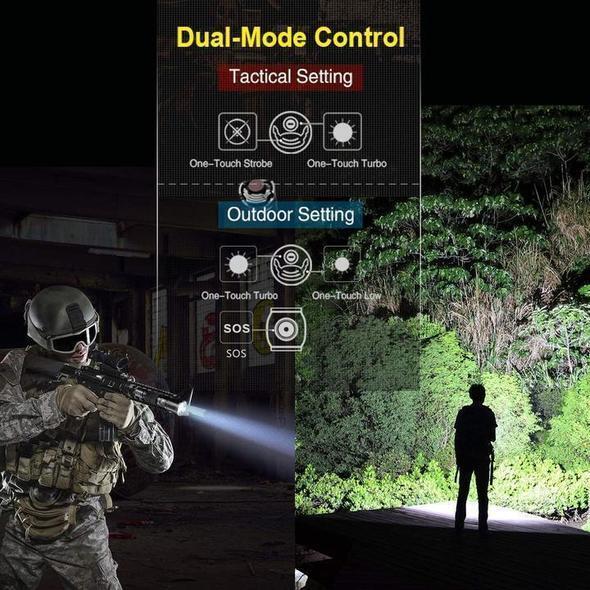 MS18 | Ultimative Hochleistungs-LED-Taschenlampe | 100.000 Lumen | 2.350m Leuchtweite | 18x CREE XHP70.2 LEDs | OLED-Statusdisplay & Aktive Kühlung | IP68 Wasserdicht