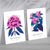 Helle Pink and Blue Flower Summer Market Set of 2 Art Prints