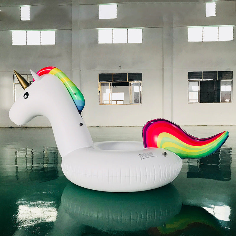 Damen aufblasbarer Einhorn-Schwimmring mit farbenfrohem Design Brehn
