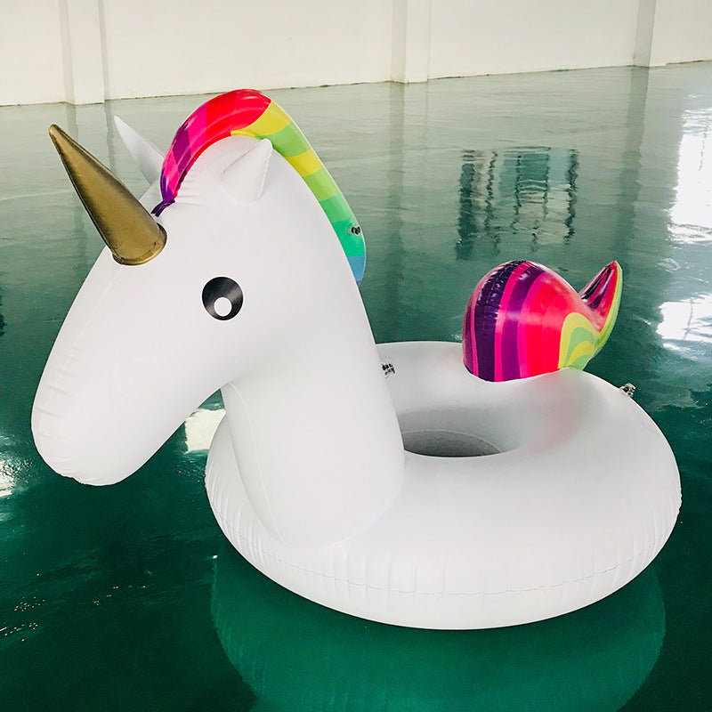 Damen aufblasbarer Einhorn-Schwimmring mit farbenfrohem Design Brehn