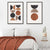 Schwarzes und oranges Set aus gerahmten Kunstdrucken im geometrischen Mid-Century-Stil aus der Mitte des Jahrhunderts (2er-Set