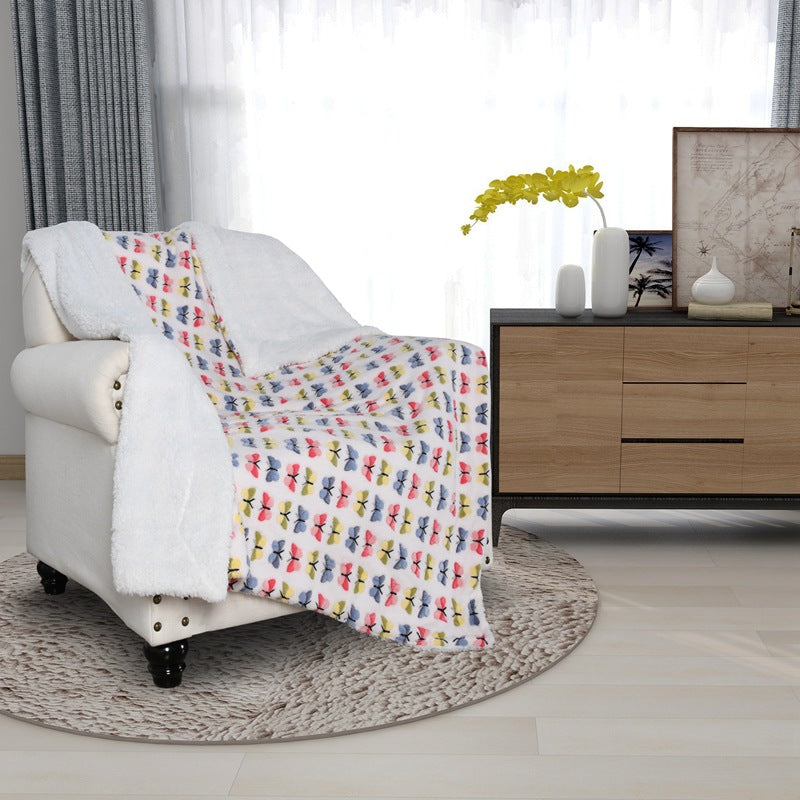 Damen weiche und flauschige Decke mit buntem Schmetterlingsmuster Brehn