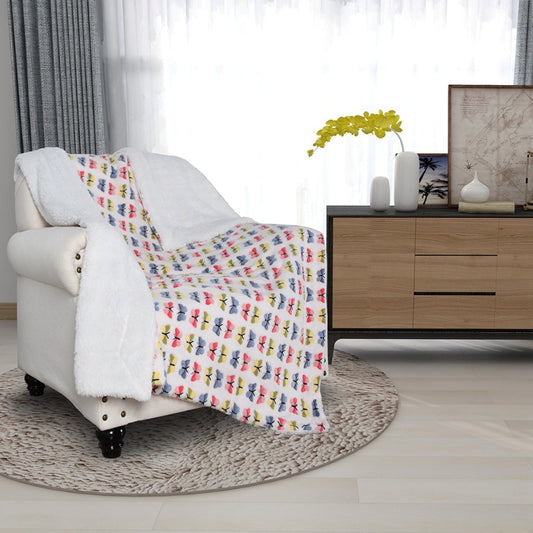 Damen weiche und flauschige Decke mit buntem Schmetterlingsmuster Brehn