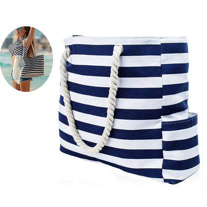 Große Strandtasche mit Maritimem Streifenmuster Brehn