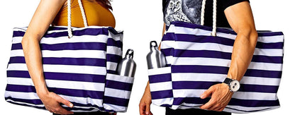 Große Strandtasche mit Maritimem Streifenmuster Brehn