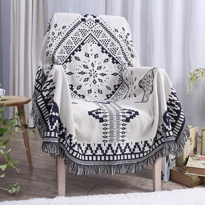 Bohemian Strickwurfdecken für Sofa Dekor