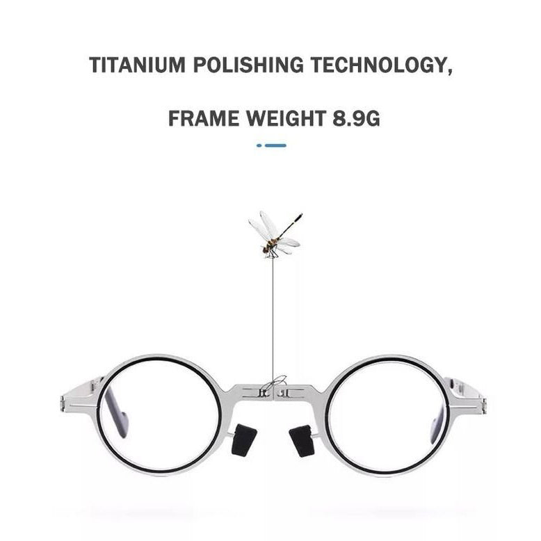 Ultraleichte, schraubenlose, faltbare Lesebrille aus Titanmaterial