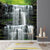 Brehn | Gepersonaliseerd Boslandschap Muurverf Modern Waterval Wanddecor in Grijs en Groen