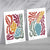 Buntes Boho-Blumenrahmen-Set mit 2 Kunstdrucken