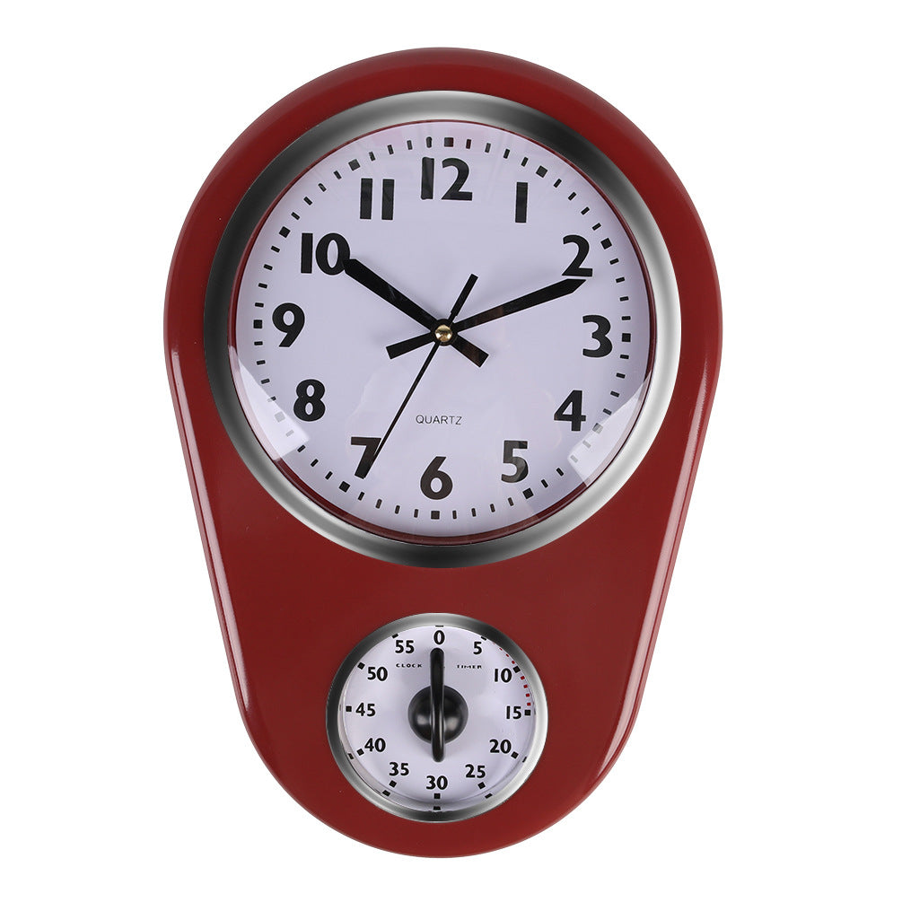 Vintage Wanduhr mit integrierter Stoppuhr Brehn