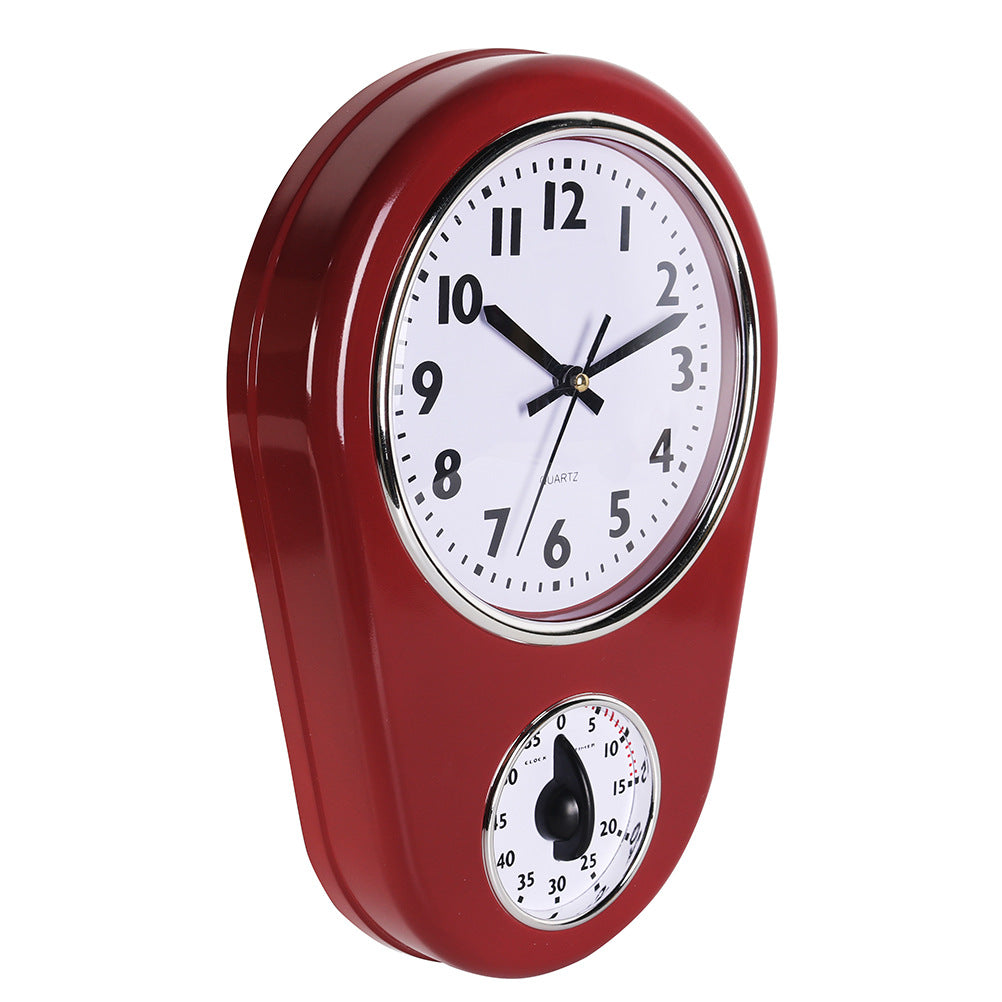 Vintage Wanduhr mit integrierter Stoppuhr Brehn