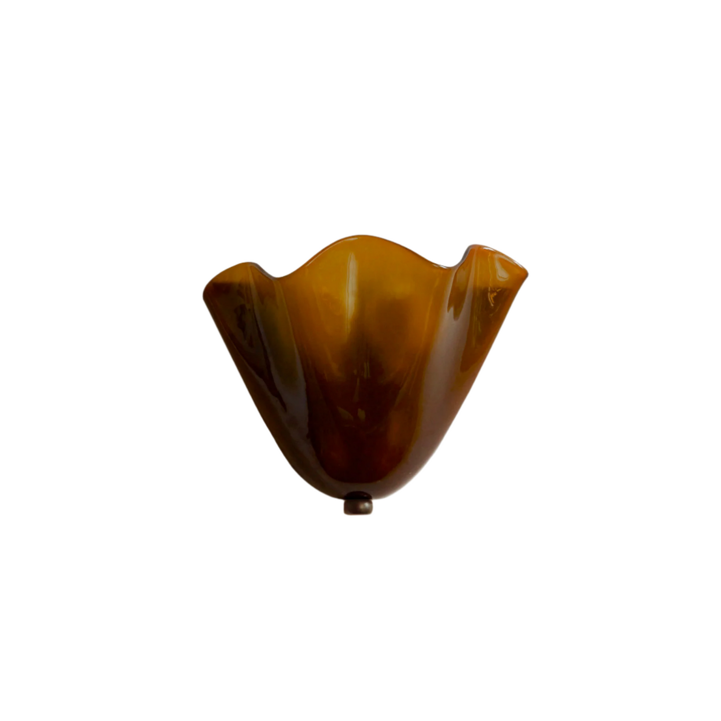 Brehn | Retro Wandleuchte aus farbigem Glas im rockförmigen Schalenmuster