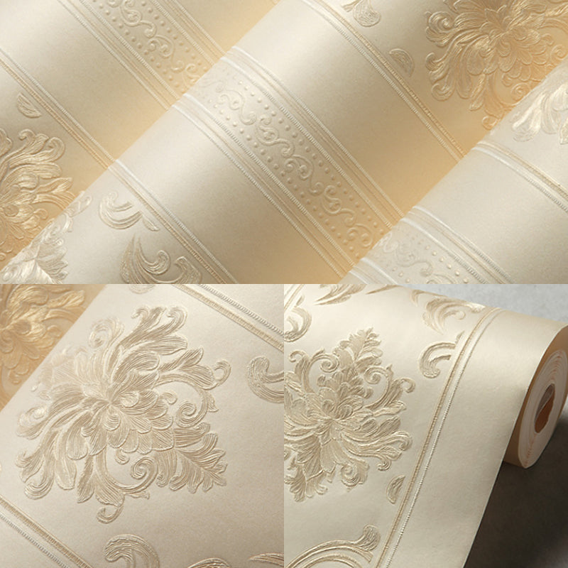 Brehn | Wandrol Damast Pastel Kleur Victoriaanse Stijl Non-Woven Stof Muurdecoratie, Vochtbestendig
