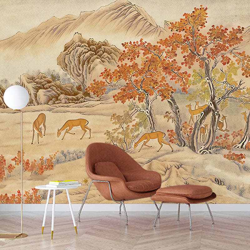 Brehn | Whole Trees Mural Wallpaper für Schlafzimmer Fantasy Forest Wandkunst in Beige, Fleckenresistent