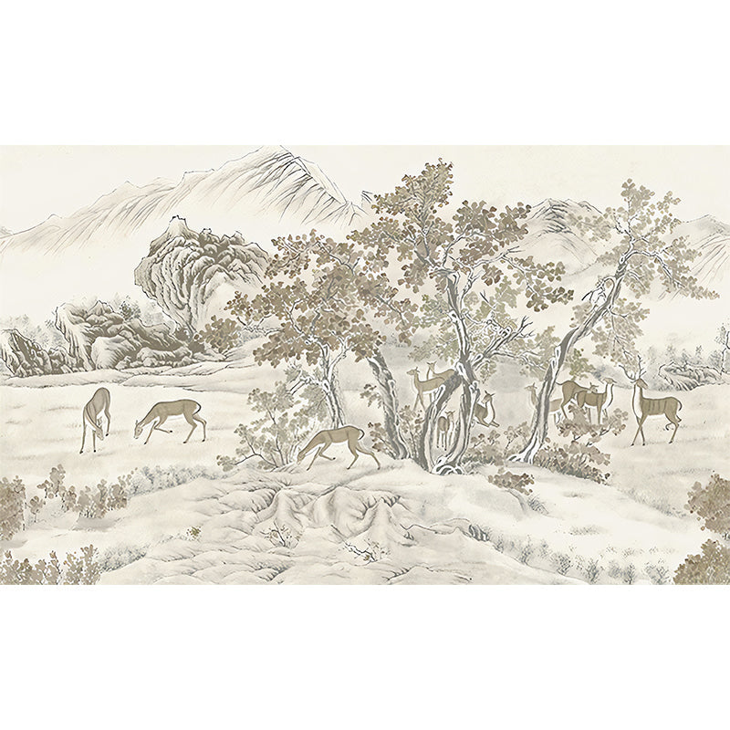 Brehn | Whole Trees Mural Wallpaper für Schlafzimmer Fantasy Forest Wandkunst in Beige, Fleckenresistent