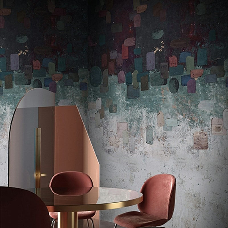 Brehn | Ganz Pinselstrich Tapetenmural Grau und Grün Vlieswandkunst, Wasserdicht, Maßgeschneidert