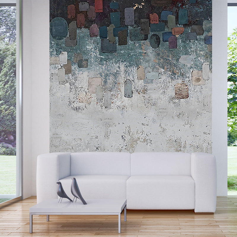 Brehn | Ganz Pinselstrich Tapetenmural Grau und Grün Vlieswandkunst, Wasserdicht, Maßgeschneidert