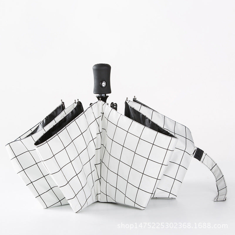 Damen eleganter Faltregenschirm mit trendigem Federdesign Brehn