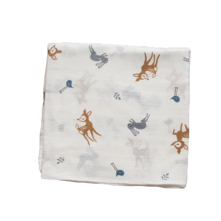 Baumwoll-Musselin Babydecke mit Herzmuster Brehn