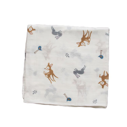 Baumwoll-Musselin Babydecke mit Herzmuster Brehn