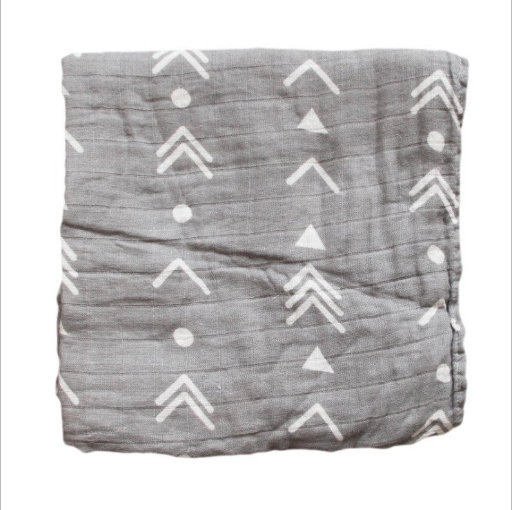 Baumwoll-Musselin Babydecke mit Herzmuster Brehn