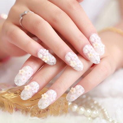 Elegante Spitzenblumen-Design Druck-Nägel