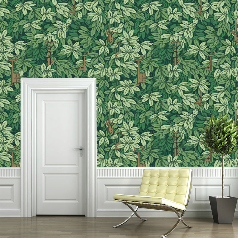 Brehn | Groene Botanix Muren Behang Bladeren Modern Vochtbestendige Wandbekleding voor Thuis
