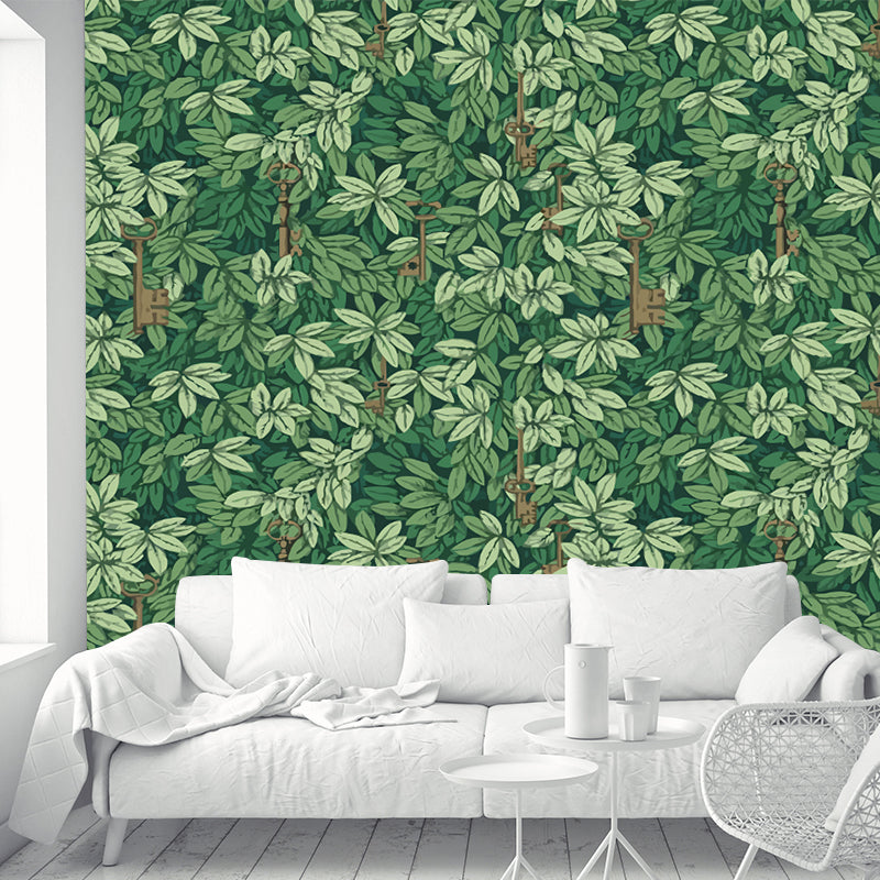 Brehn | Groene Botanix Muren Behang Bladeren Modern Vochtbestendige Wandbekleding voor Thuis