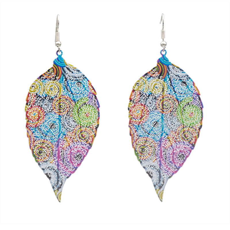 Künstlerische von Blättern inspirierte Dangly Ohrringe Brehn