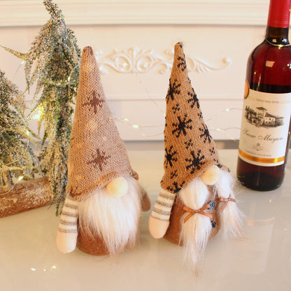 Weihnachts-Wichtel mit Strickmütze, Stoff-Hängefigur