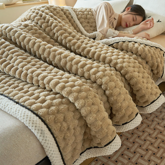 Weiche Korallenfleece-Decke mit Lammfleece-Optik