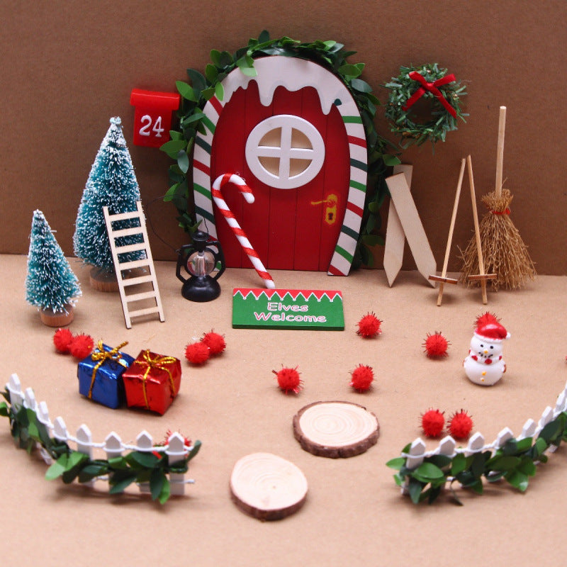 Miniatur-Elfen-Tür-Set mit Regenbogen-Design